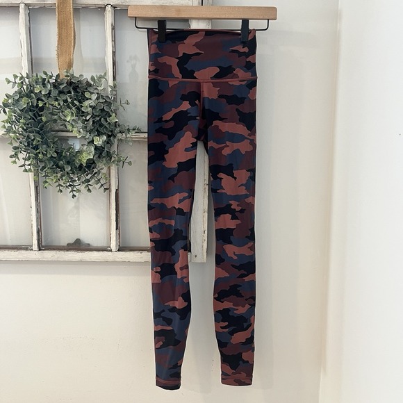 lululemon athletica Pants - Lululemon Wunder Under Hi-Rise Tights Heritage 365 Camo Smoky Red Night Sea Sz 2
